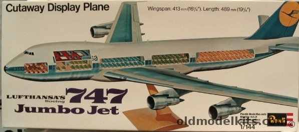 Revell 1/144 Lufthansa Boeing 747 Jumbo Jet Cut-Away With Full Interior, H175 plastic model kit